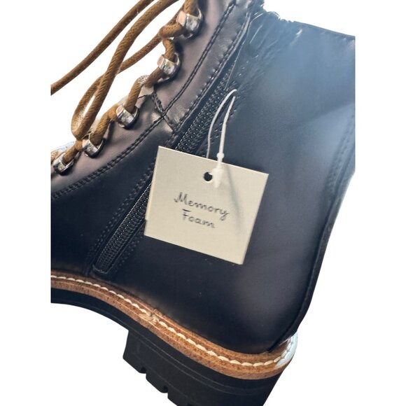 Women's Black Ankle Lace-Up Boots Sz 5 NWT - Picture 5 of 10